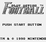 Play Action Football Title Screen